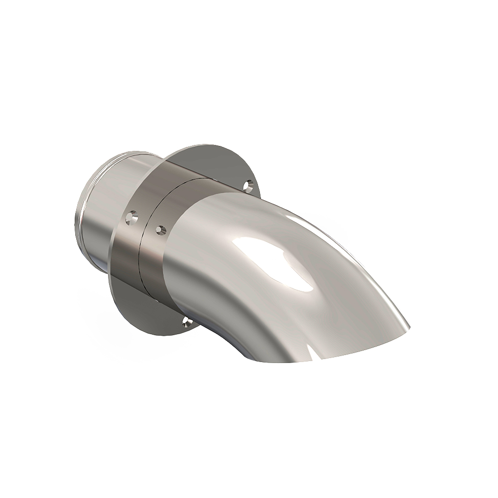 4″ downturn exhaust tip with butterfly style flapper – 39029
