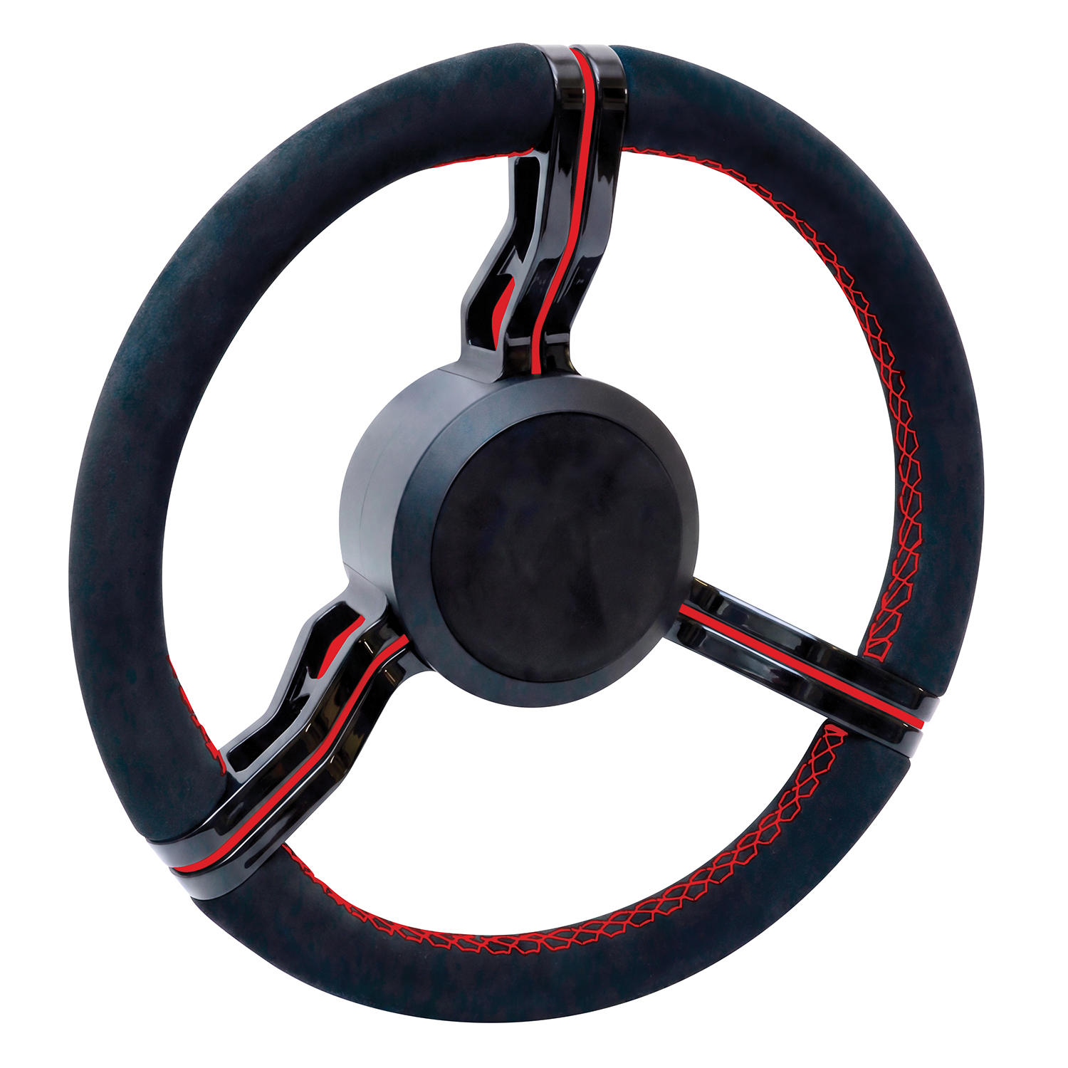 Livorsi Milano steering wheel, glossy black spokes covered in black Alcantara – 64000090307150