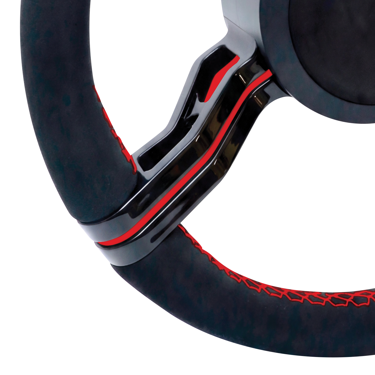 Livorsi Milano steering wheel, glossy black spokes covered in black Alcantara – 64000090307150 - Hover