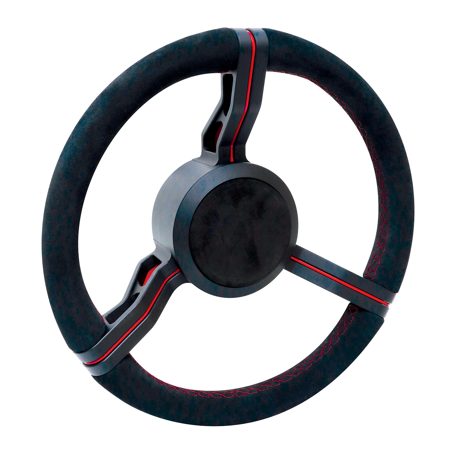 Livorsi Milano steering wheel, flat black spokes covered in black Alcantara – 64000090307151