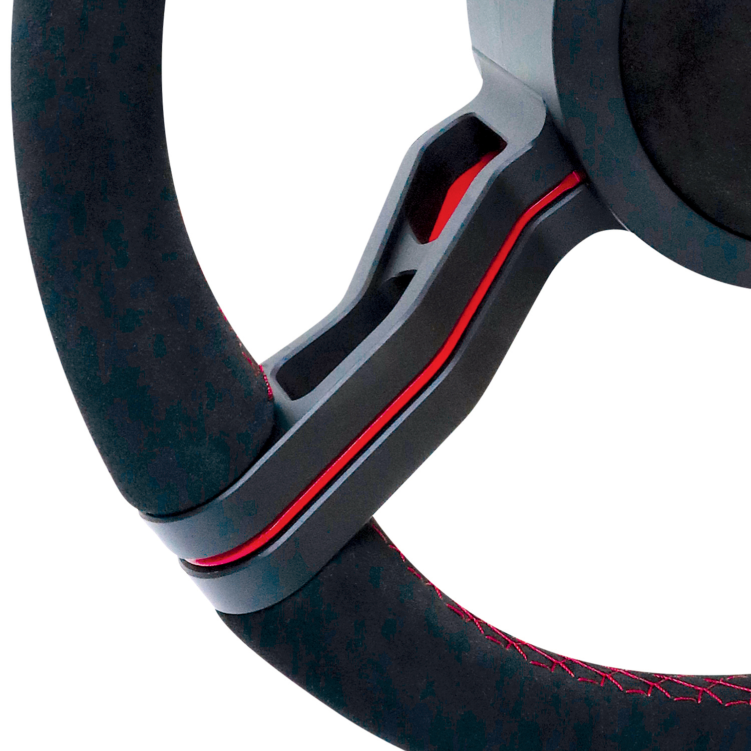 Livorsi Milano steering wheel, flat black spokes covered in black Alcantara – 64000090307151 - Hover