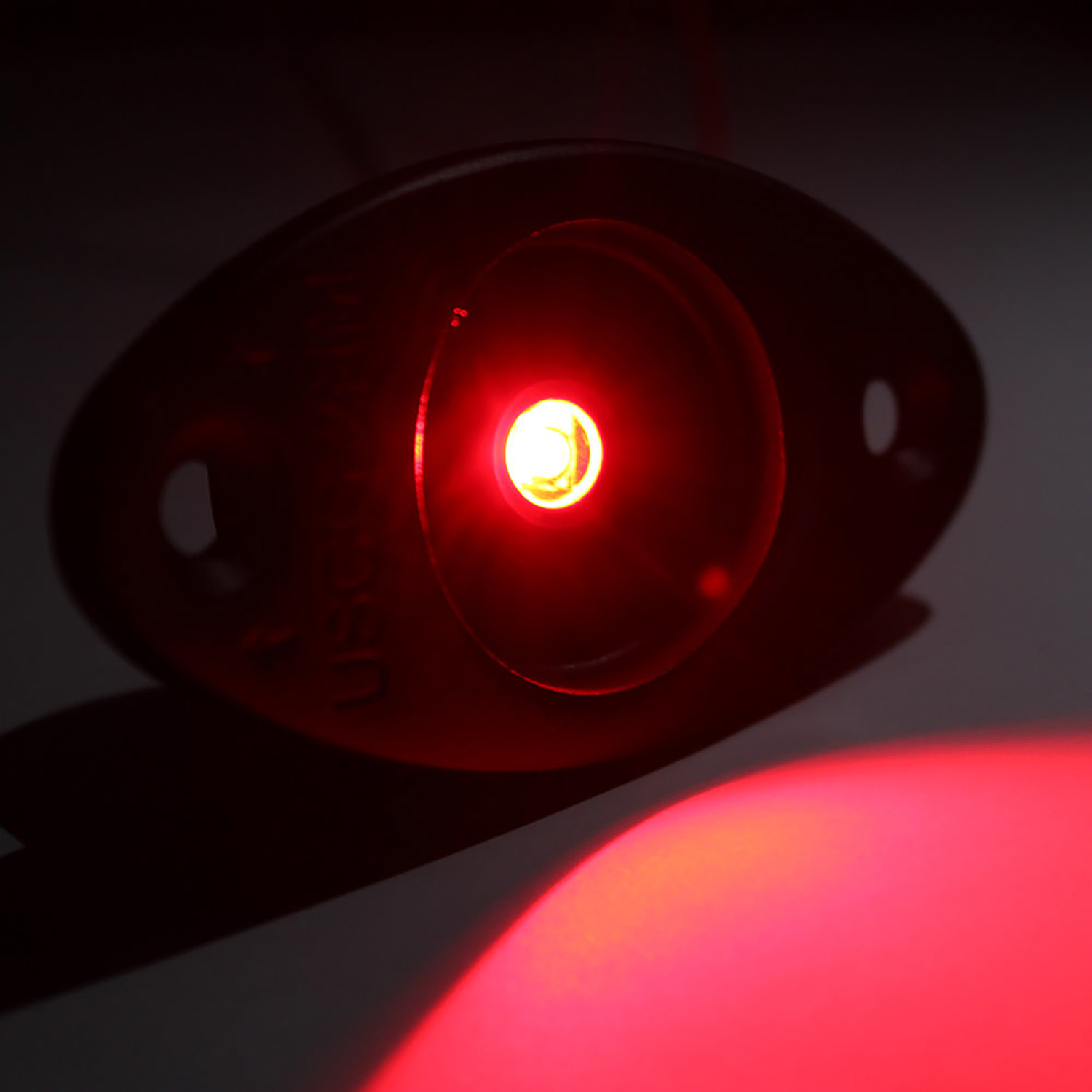 Flat black stainless red LED navigation light – LEDNL3RBK - Hover