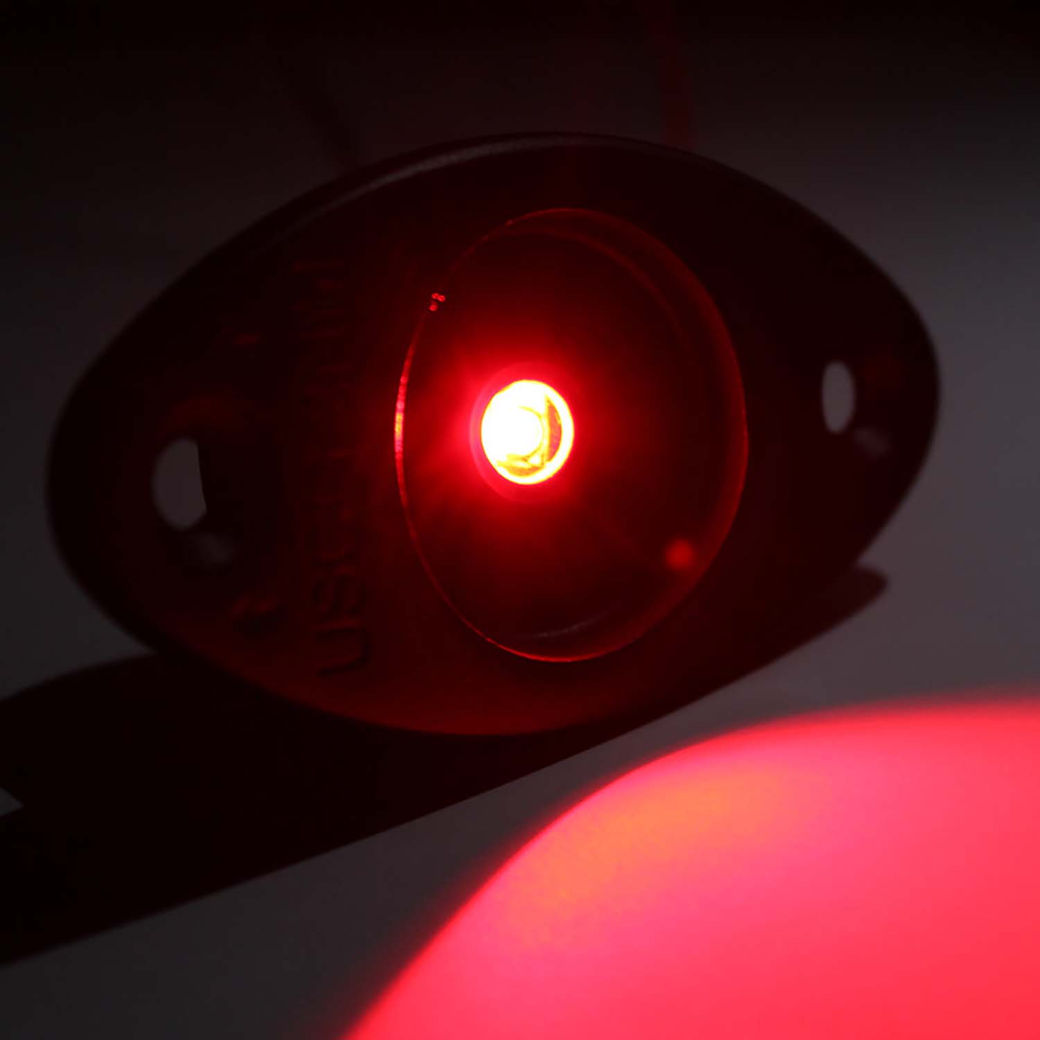 Gloss black stainless red LED navigation light – LEDNL3RBKG - Hover