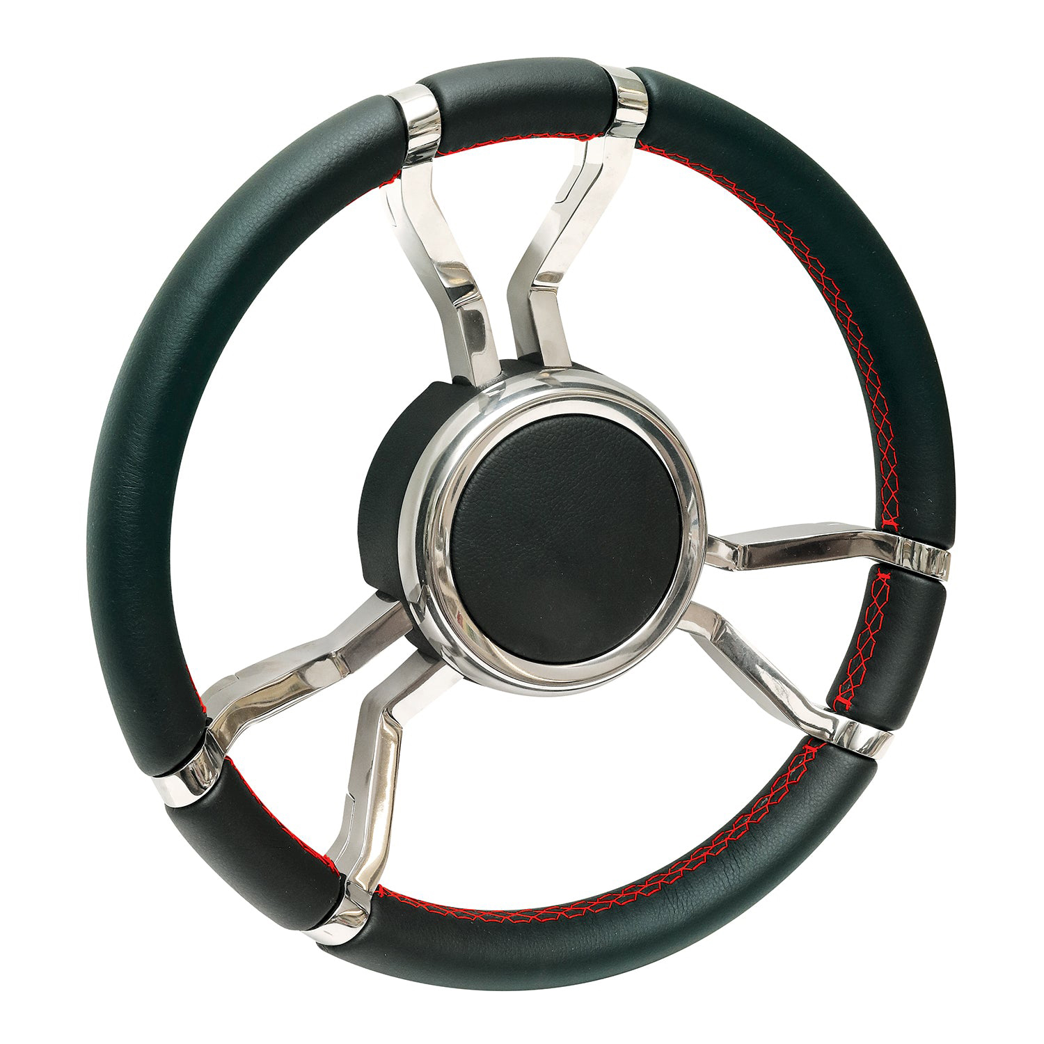 Livorsi Apex steering wheel, polished spokes covered in black vinyl – LSWL010700SXL01100