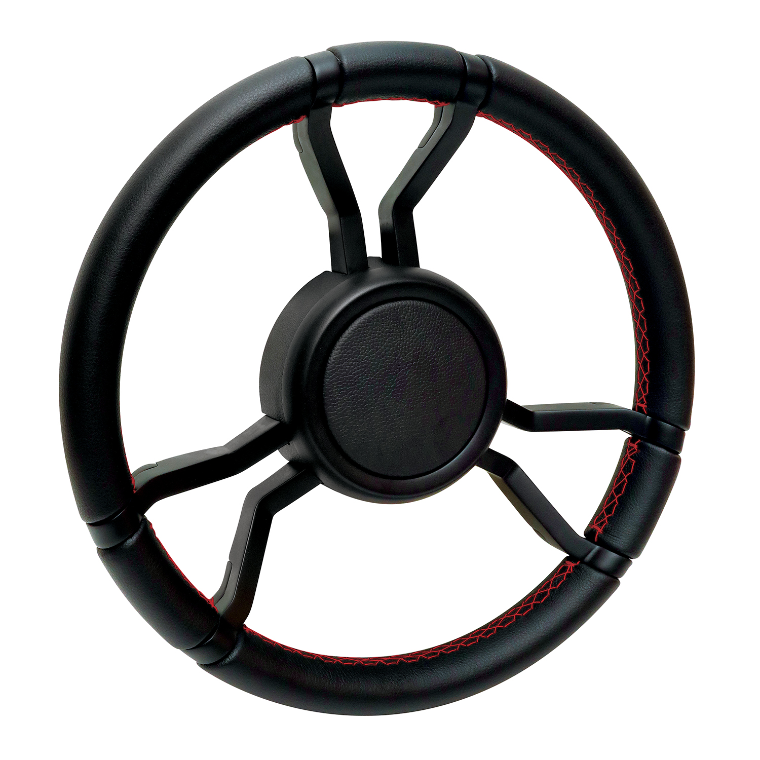 Livorsi Apex steering wheel, flat black spokes covered in black vinyl – LSWL010701FXL01100
