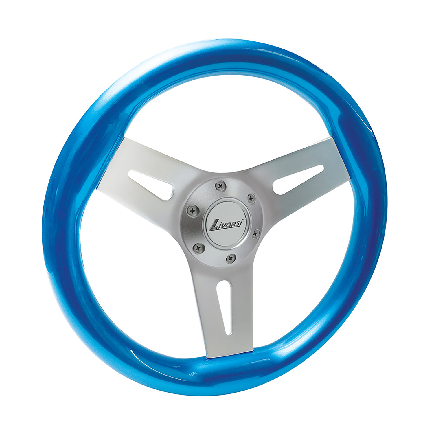 Blue Livorsi Mega Grip marine steering wheel – MGWALBL - Hover