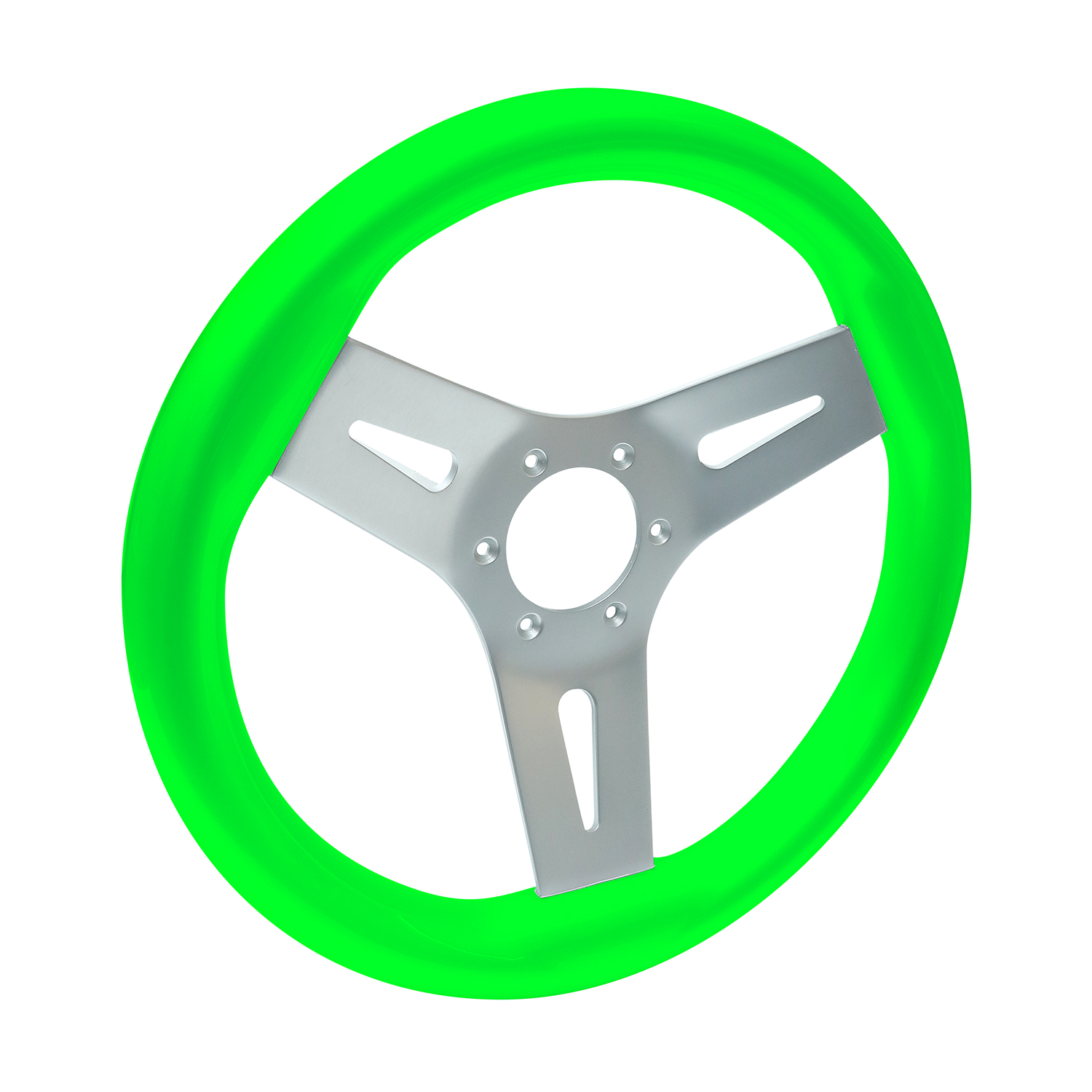 Lime green Livorsi Mega Grip marine steering wheel – MGWALL