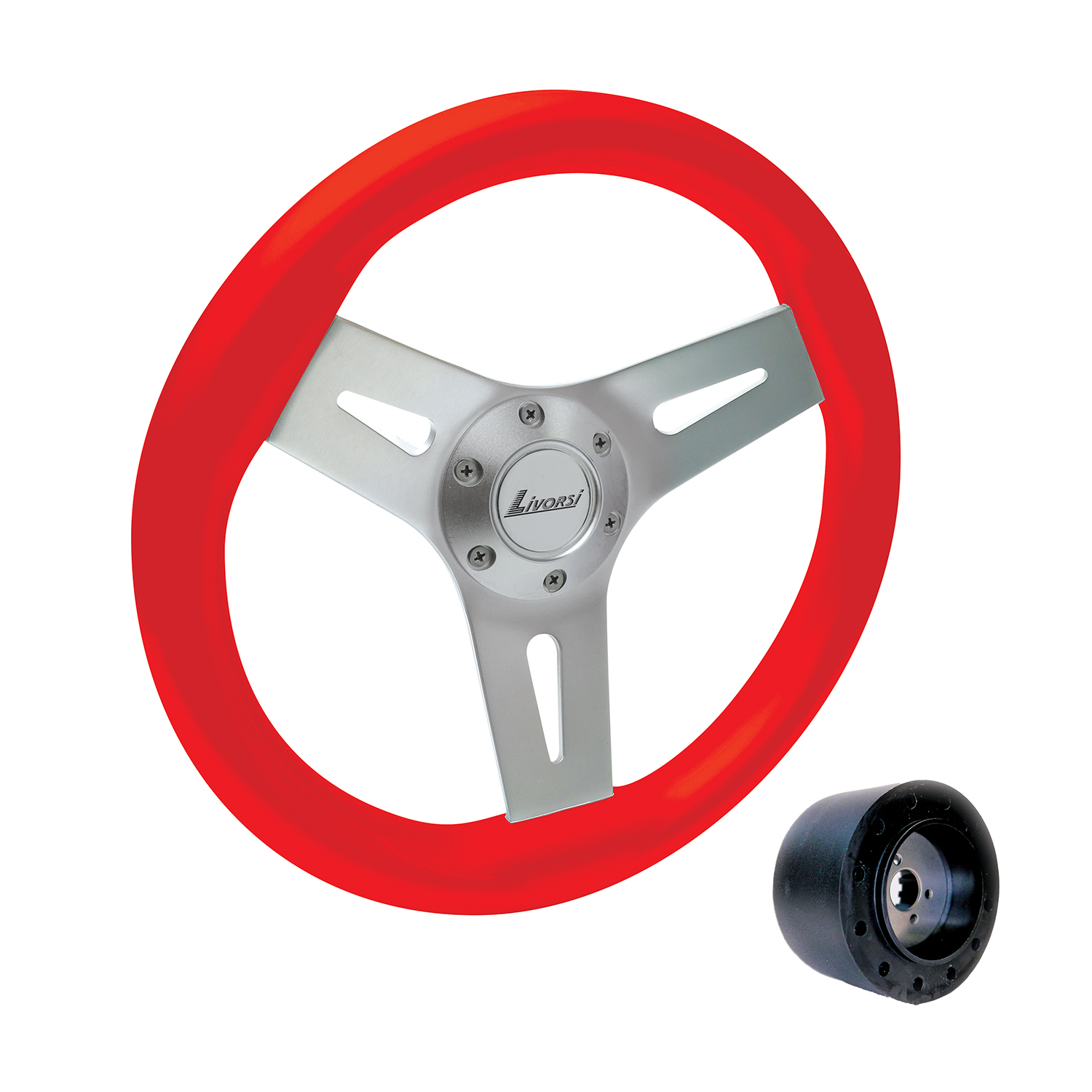 Red Livorsi Mega Grip marine steering wheel kit – MGWALRK