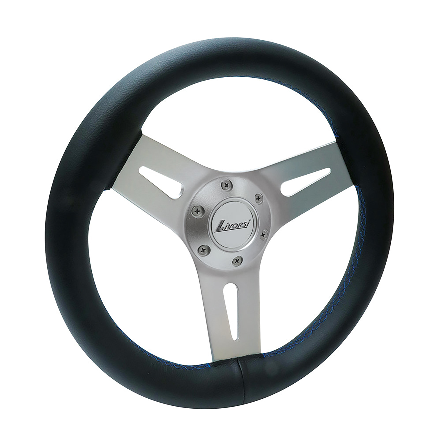 Livorsi Mega Grip steering wheel blue stitching – MGWALWBKBL - Hover