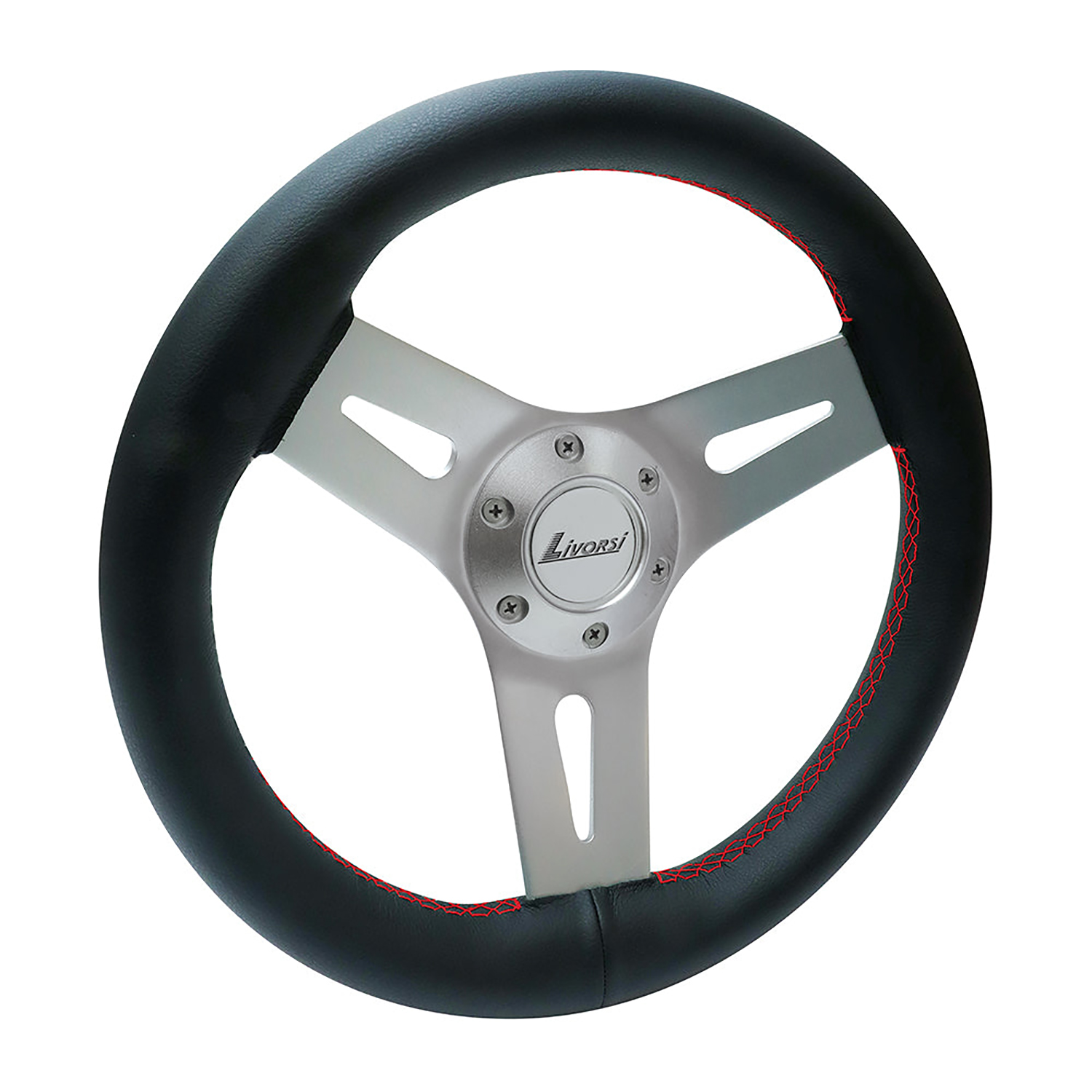 Livorsi Mega Grip steering wheel red stitching – MGWALWBKR - Hover