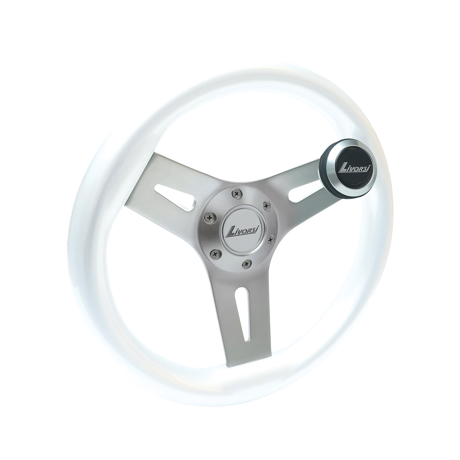 White Livorsi Mega Grip wheel kit with speed knob – MGWALWK-MGWSK