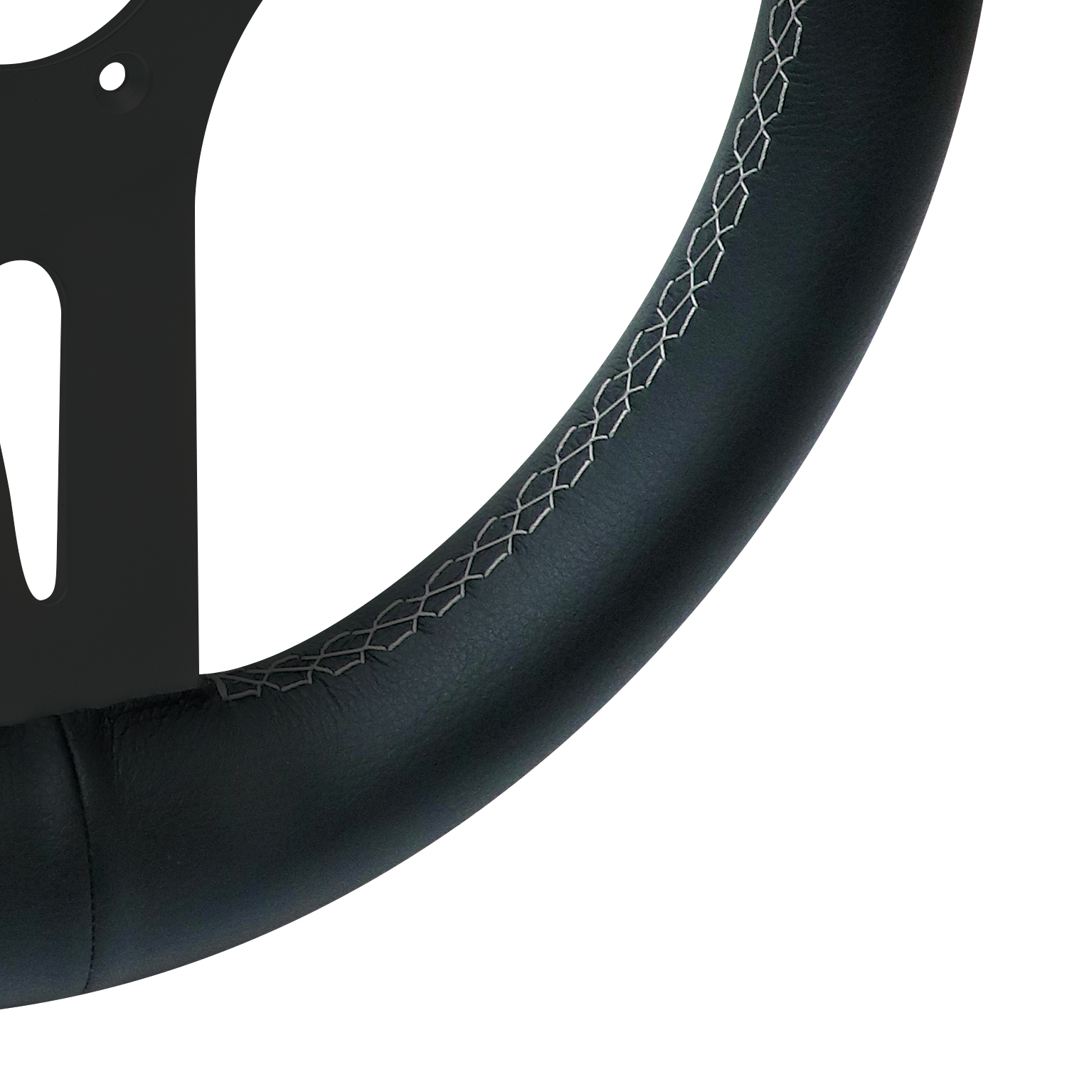 Livorsi Mega Grip “black out” marine steering wheel platinum stitching – MGWBKALWBKPL - Hover
