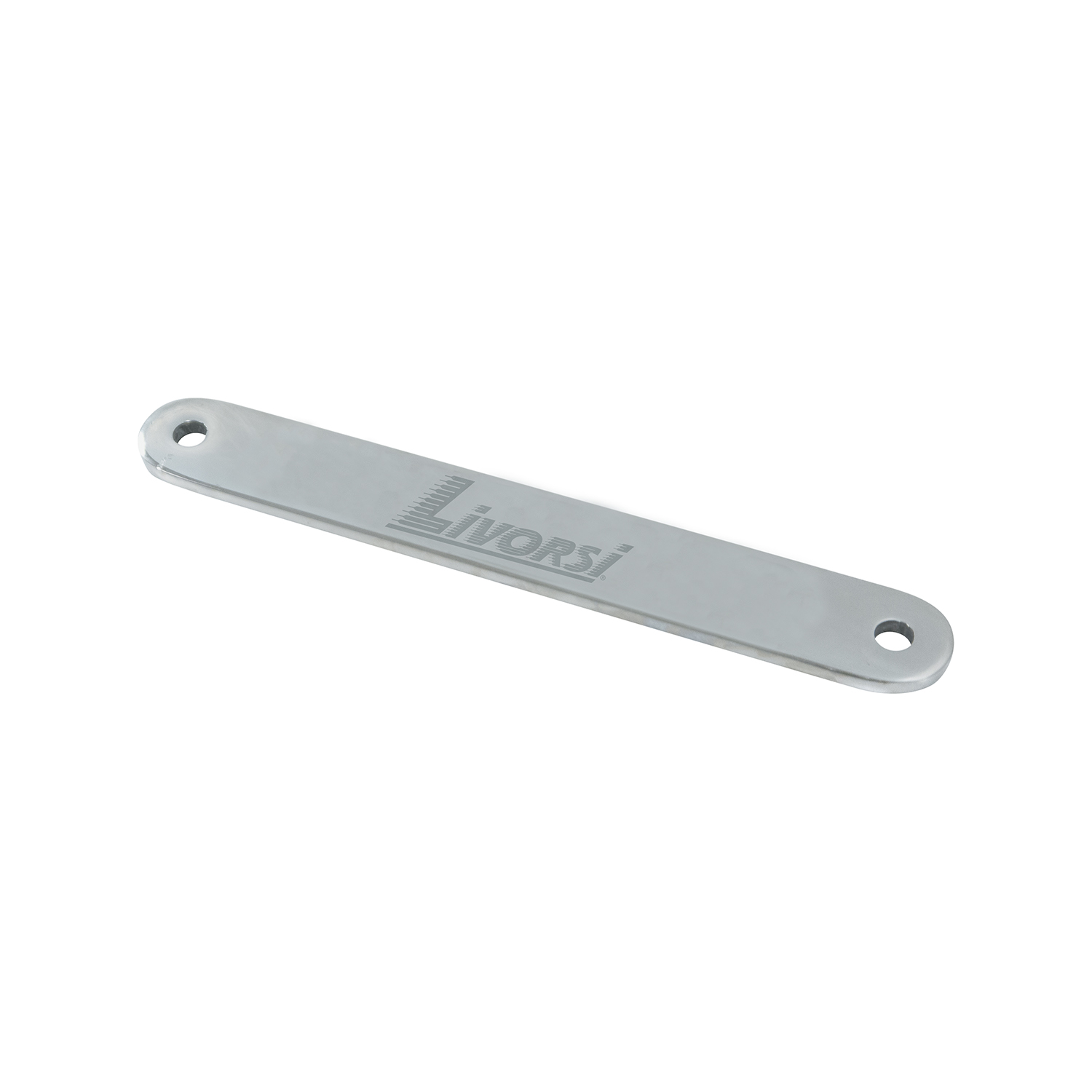Small plate two hole, polished stainless steel with Livorsi Logo – MP-1SS-B01