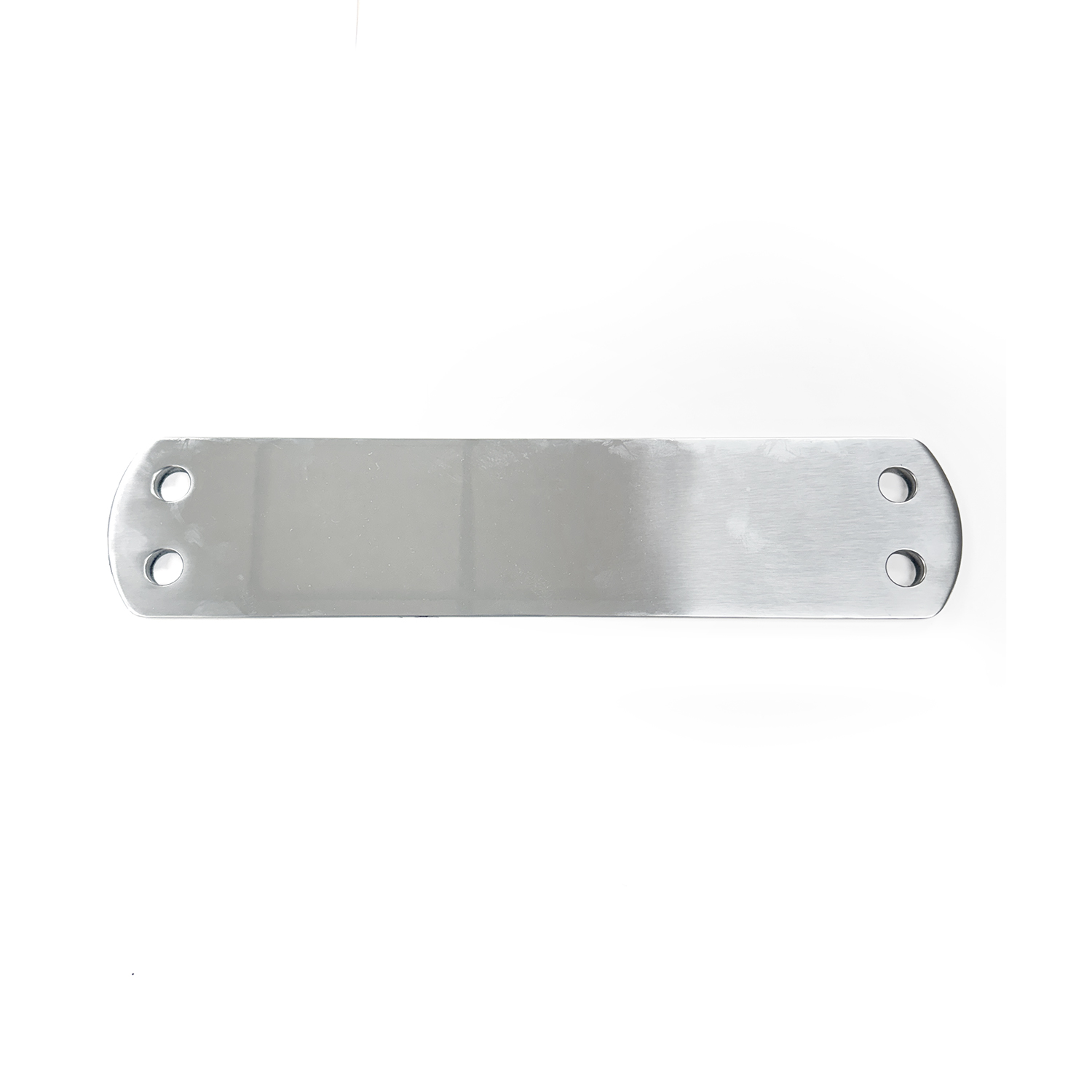 Large plate four hole, clear polished stainless steel, 3.13″ wide – MP-3SS
