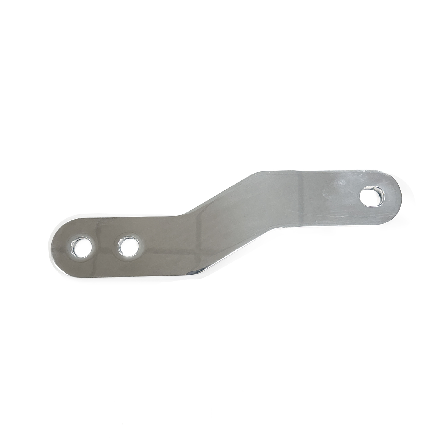S plate, three hole clear polished stainless steel – MP-4SS