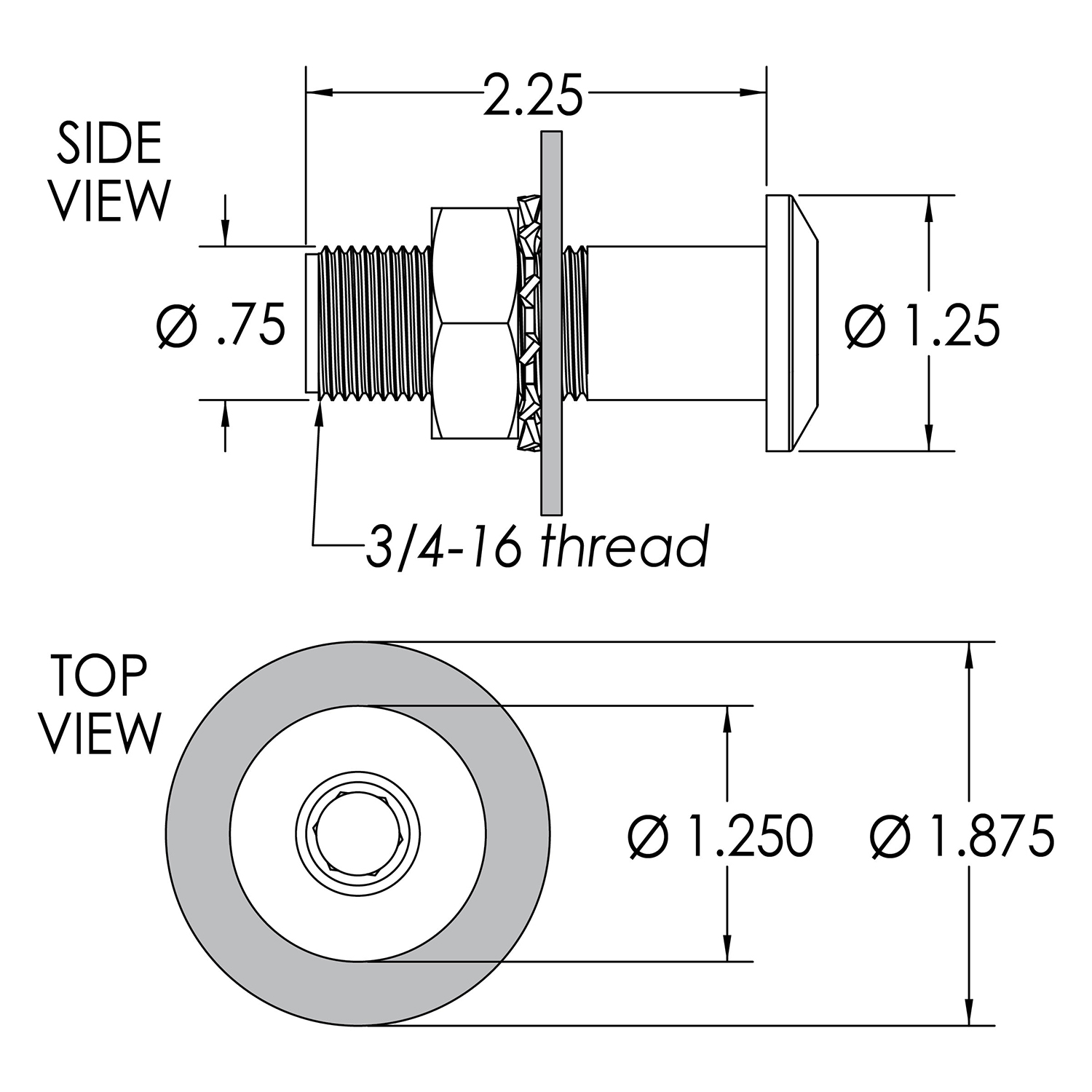 Long 1/2″ Quick Release Fender Base – QRBSB-225 - Hover