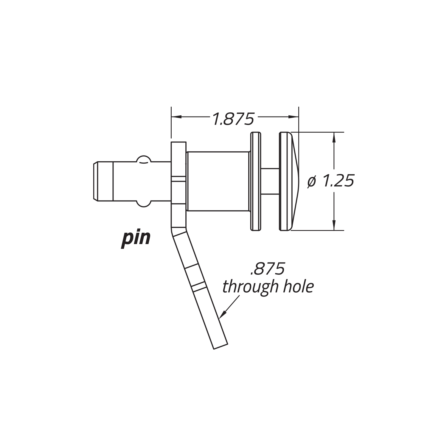 1/2″ Black Quick Release Fender pin only – QRTFAB-NL - Hover