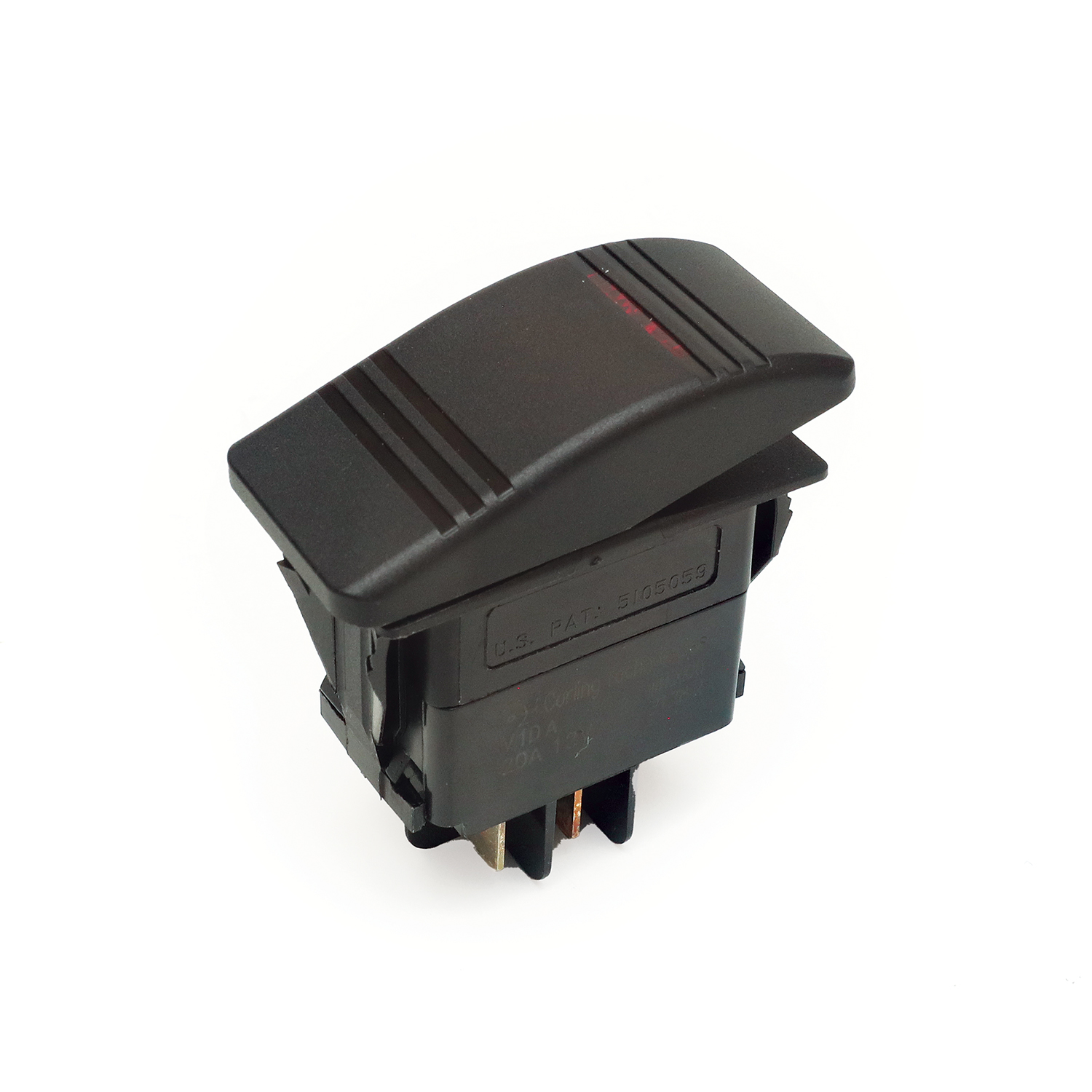 Rocker switch single on / off light – RSSNFLBK