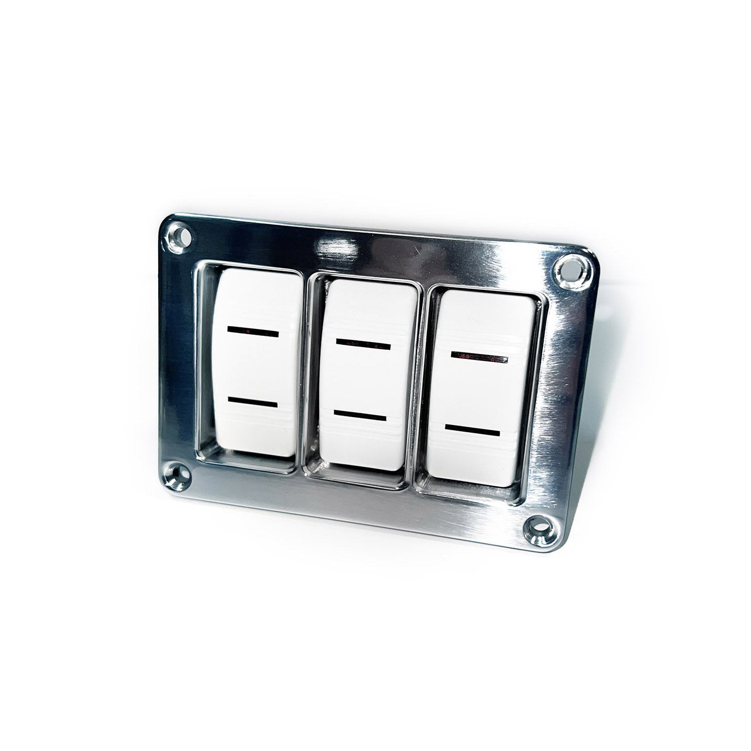 Flush mount billett aluminum triple rocker switch panel – SP3N
