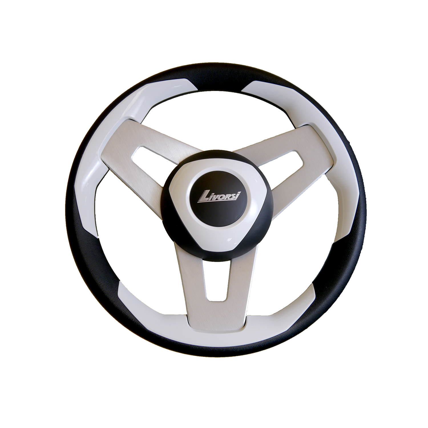 White Loredan wheel with center cover – ULSWWL