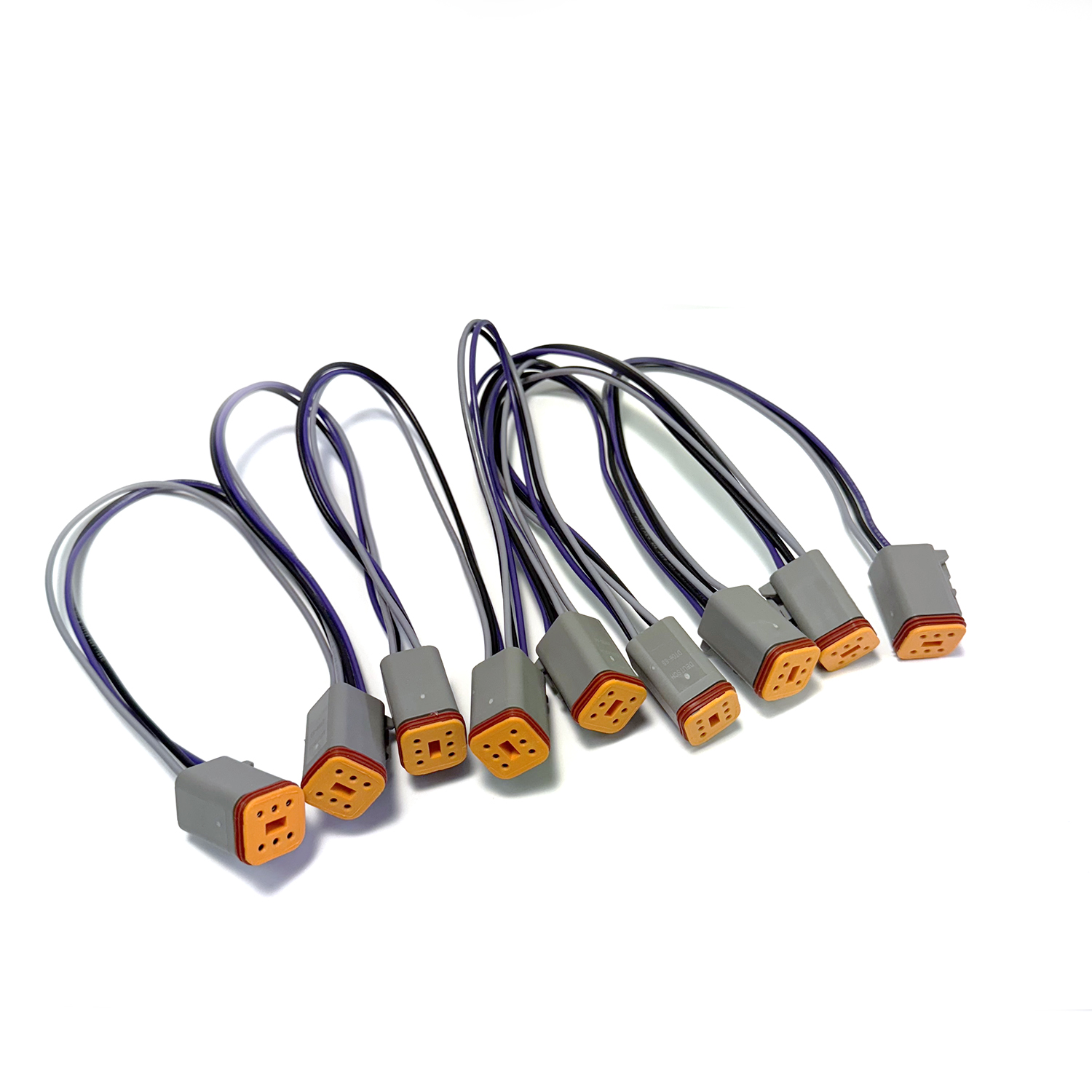 Vantage View Slave Harness for eight gauges with 12″ of wire between gauges – VVSH8L